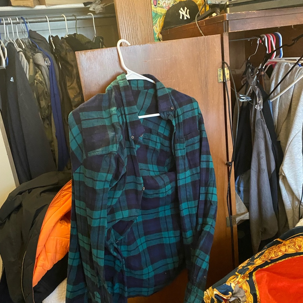 Green blue flannel
